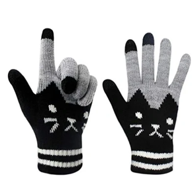 Image of Gloves us Women Men Winter Touch Screen Warm Knit Texting Mittens for Smartphone