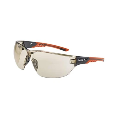 Image of Bolle Safety NESSPCSP, Ness+ Glasses Platinum®, Black Orange Frame, CSP Lenses, &amp; Orange, Universal