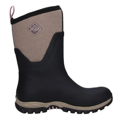 Image of Muck Boots Womens Arctic Sport II Mid Rubber Textile Black Tweed 6 UK