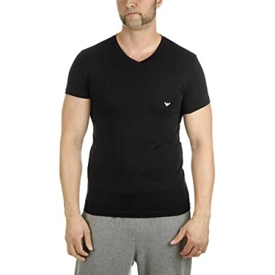 Image of Emporio Armani Men&#039;s 110810CC729 Pyjama Top, Black, Small