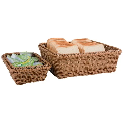 Image of APS Polypropylene Brown Rattan Basket 1/2 GN