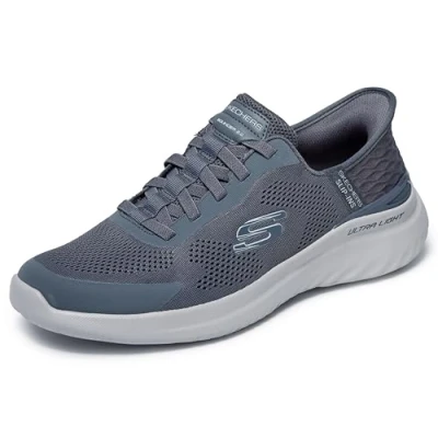 Image of Skechers Men&#039;s Bounder 2.0 Emerged Slip in Sneaker, Charcoal, 12 UK Wide
