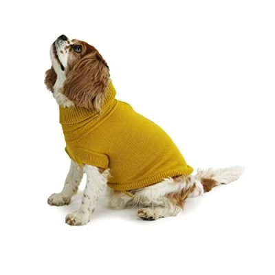 Image of Ancol Mustard Cable Knit Dog Jumper Large (50Cm Length)