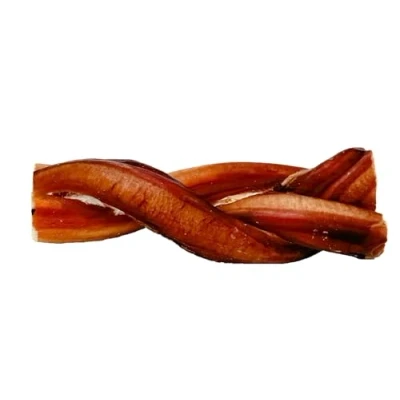 Image of *NEW* Braided Bulls Pizzles x 5 (10cm) Premium Natural Dog Treats Chews Bully Sticks SHC
