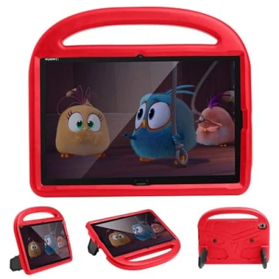 Image of Kids Case For Huawei Mediapad M6 2019/ M5 10.8 inch, Tablet Friendly Lightweight, Handle with Stand, Soft EVA Foam Shockproof Protective Cover, Red