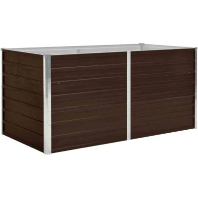 Image of vidaXL Raised Garden Bed Brown 160x80x77 cm Galvanised Steel