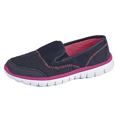 Image of Dek Womens Textile Twin Elastic Gusset Leisure Shoe Trainers Navy Textile, Ladies UK 3 / EU 36