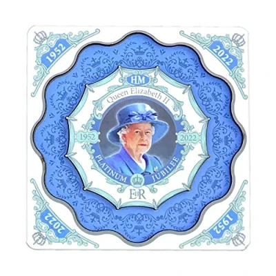 Image of Elgate Queen Elizabeth Platinum Jubilee Fridge Magnet Commemorative Memorabilia Souvenirs Gift Layered Wooden Stamped (By LILAJ), Multicolor,One size,75480 000