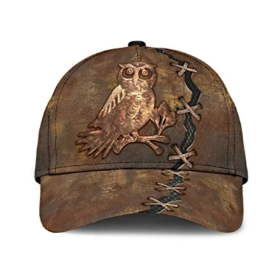 Image of 456 Baseball Cap Owl Metal Tear Plain Hat for Adult Adjustable Sports Comfortable Women Ball Running