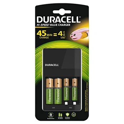 Image of Duracell Value Charger AA CEF14 EV with 2 x &amp; AAA Rechargeable Batteries