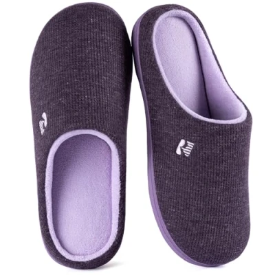 Image of RockDove Women&#039;s Original Two Tone Memory Foam Slipper, Size 3/4 UK Women, Eggplant
