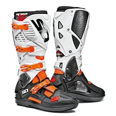 Image of Sidi Unisex Crossfire 3 SRS Fluor 42 Motorcycle Boot, Orange Black White, One Size UK