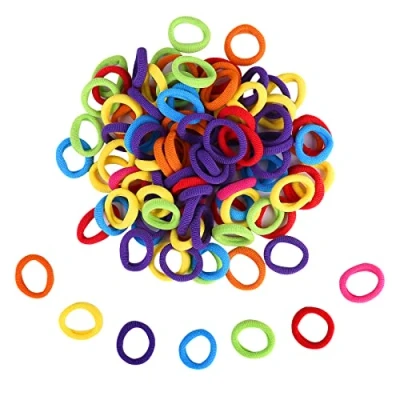 Image of Baby Hair Bands Kids Toddler, 100 Pieces Colored Soft Small Tiny Elastic Ties Rubber Ponytail Holders for Girls