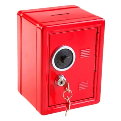 Image of IDENA Money Safe 120 x 105 160 mm red