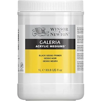Image of Winsor &amp; Newton 3054825 Galeria Acrylic, Gesso Schwarz, 1 l (Pack of 1)
