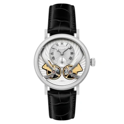 Image of Thomas Earnhshaw Men&#039;s Beaufort Anatolia Automatic Mechanical Watch with Silver Dial Analogue Classic Display and Black Leather Strap ES 8059 01