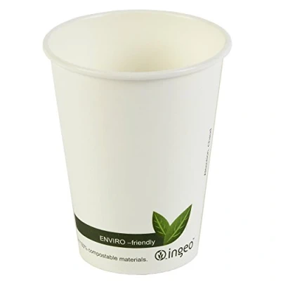 Image of Compostable Hot Drink Cups 12oz / 340ml Case of 1000 Biodegradable Takeaway Coffee