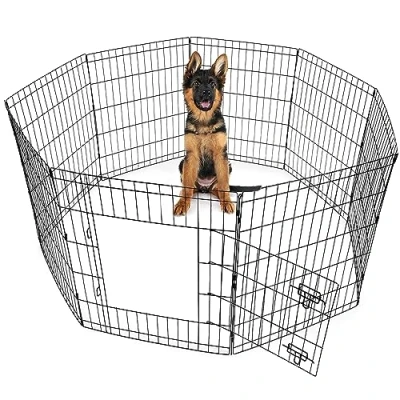 Image of 8 Panel Dog Playpen, Pen, Puppy Play Pen Indoor, Outdoor Fence, Indoor Pet Medium (76cm)