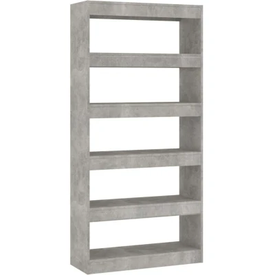 Image of vidaXL Book Cabinet/Room Divider Concrete Grey 80x30x166 cm Engineered Wood