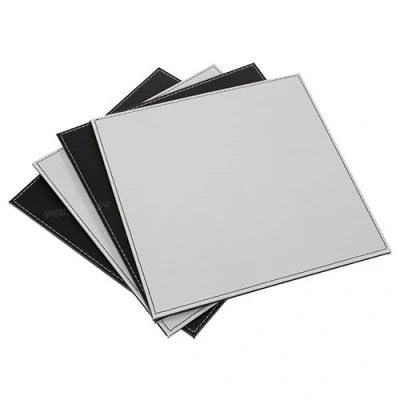 Image of Set of 8 Reversible Black &amp; Grey Faux Leather Placemats