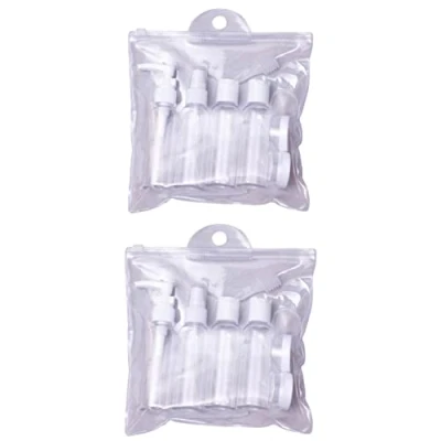 Image of Netagon 9 Piece Travel Bottle Set Leak Proof Clear Toiletries Containers with Airport Bag Case, Perfect for Holidays Swimming Camping Trips (2 Packs 18 PCE)