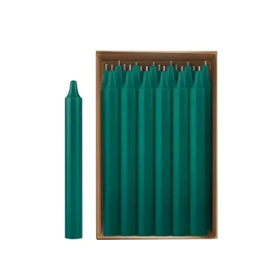 Image of Concept4u 25 x Green Tapered Dinner Candles Upto 7 Hour Burn Time Long Lasting Pure Paraffin Wax Unscented &amp; Non Smoke Ideal for Candlelight Parties Home Decor