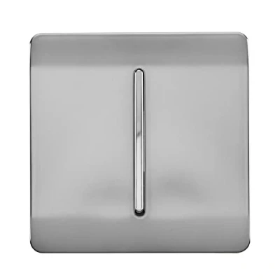 Image of Trendi 1 Gang 2 Way 10 Amp Rocker Chrome Light Switch in Glossy Stainless Steel