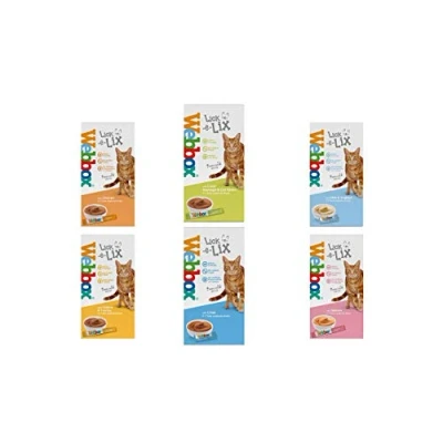 Image of WUNDAPETS *NEW* 6 X MIXED VARIETY PACK WEBBOX DELIGHT LICK E LICKS CAT KITTEN TREAT SNACK