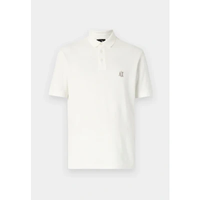 Image of Armani Exchange Men&#039;s Icon Project, Embroidered Logo, Polo Shirt, White, M
