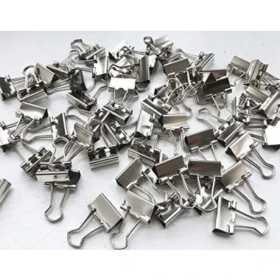 Image of 19mm Silver Metal Binder Foldback Clips Bulldog/Paper Clips/Binder File Paper Money Receipts Clamps, Planner Organiser Office, Store, Kitchen Multifunction Pcs (20)