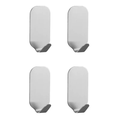 Image of Yesmin 4 Pack Powerful Self Adhesive Hooks,for Bathroom Kitchen Hanging Coat Cloth Towel Key Stainless Steel, Waterproof, No Nails, Hooks, Door Hooks for Bedrooms,