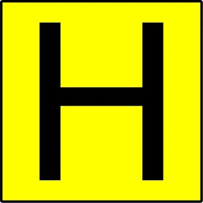 Image of Fire Hydrant H Symbol Safety sign Self adhesive sticker 300mm x