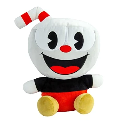 Image of Club Mocchi T12873_BASE Cuphead Mega 15 Inch Plush, Cuddly Toy for Boys and Girls Aged 3+, White Red