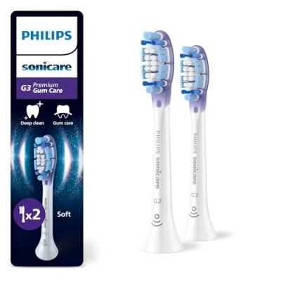 Image of Philips Sonicare G3 Premium Gum Care, Genuine Replacement Toothbrush Heads, White, 2 Pack, HX9052/87
