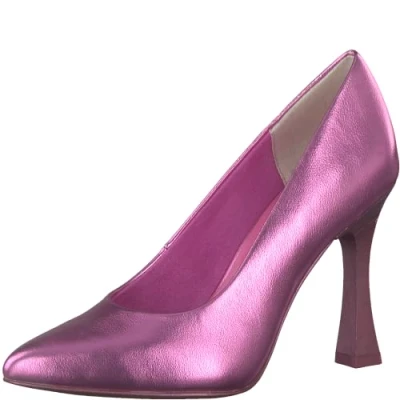Image of MARCO TOZZI Women&#039;s Trapezoidal Heel, Soft Feel Me Footbed, Ideal for Business and Leisure 2 82405 20 Pump, Metallic Pink, 6.5 UK