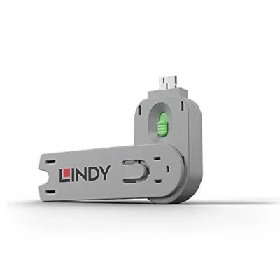 Image of LINDY 40621 USB Type A Port Blocker Key, Green