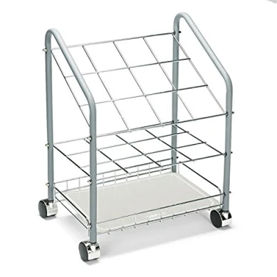 Image of Safco 3090 Tubular Steel Wire Roll File with 12 Compartments Silver