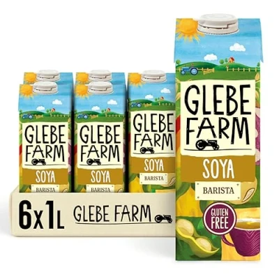 Image of Glebe Farm Gluten Free Soya Milk, Healthy Dairy Coffee Creamer &amp; High Protein Barista Milk For The Perfect Microfoam, Multipack, Tasty Coconut 6 x 1 litre