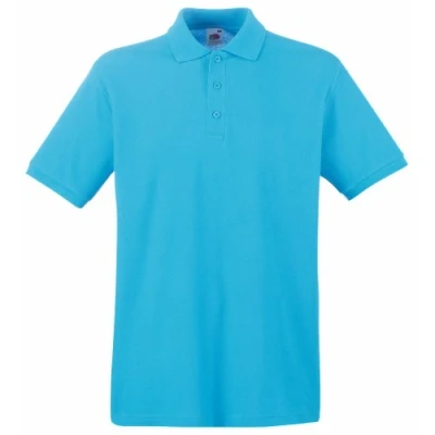 Image of Fruit of the Loom Men&#039;s Premium Short Sleeve Polo Shirt, Azure, XXX Large