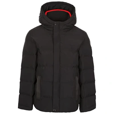 Image of Trespass Boys Padded Jacket Windproof Water Resistant Hooded School Coat Habbton