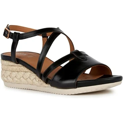 Image of Geox D Ischia Corda Sandals, Black (Black01), 3 UK