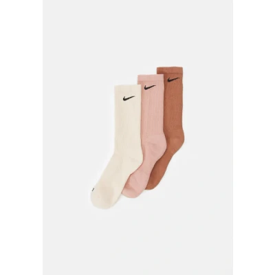 Image of Nike Performance Everyday PLUS CUSH CREW Unisex 3 PACK Sports socks, Size: 8 11, Mineral clay/rose whisper/pearl white/black