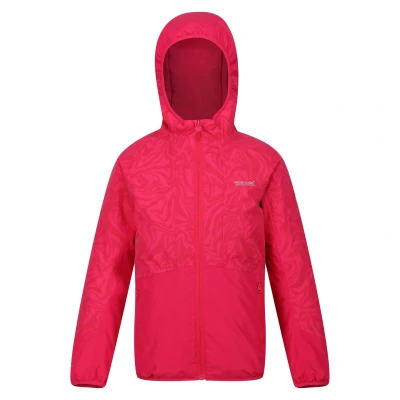 Image of Regatta Childrens Unisex Childrens/Kids Volcanics VII Reflective Waterproof Jacket (Pink Potion) Size 14Y