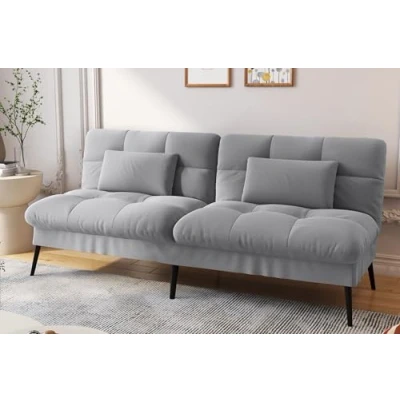 Image of COMHOMA Fabric Sofa Bed 3 Seater Upgraded Frame 5 Gear Back Angle Adjustable Futon for Living Room, Guest Spare Room