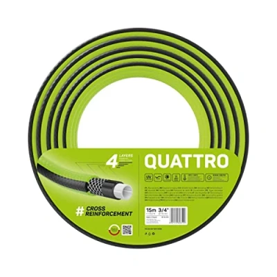 Image of cellfast 10 074 Quattro Garden Hose, Green, 3/4&quot; 15m