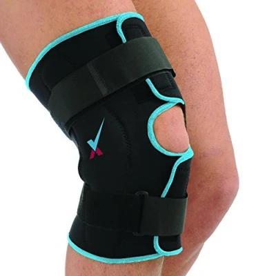 Image of Express Orthopaedic 12&quot; Hinged Knee Brace With Front Opening Wraparound Design &amp; Malleable Polycentric Hinges for Mild to Moderate Medial/Lateral Stability