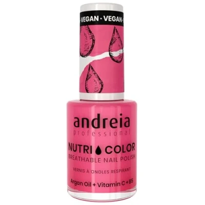 Image of Andreia Professional NutriColor Breathable Nail Polish Vegan and Cruelty Free DIY Art with Long Lasting Gloss Finish Colour NC30 Bubble Gum Pink 10.5ml