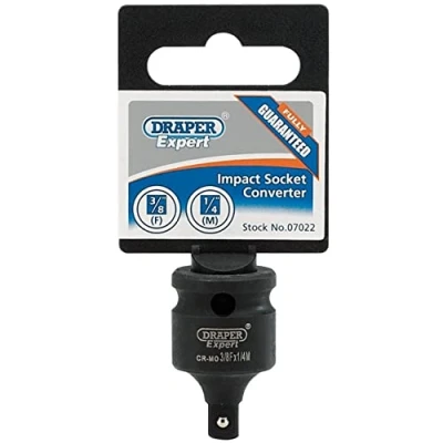 Image of Draper Expert Impact Socket Converter, 3/8&quot;(F) x 1/4&quot;(M)