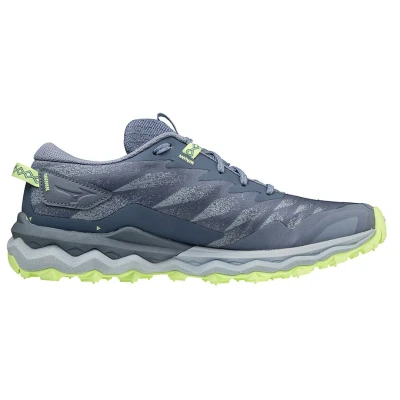 Image of Mizuno Women&#039;s Wave Daichi 7 Trail Running Shoe, VIndigo/SubduedB/NeoLime, 8.5 UK