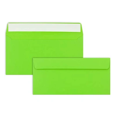 Image of &quot;FarbenFroh by GUSTAV NEUSER&quot; 25 envelopes DIN long light green 110 g/m² 11 x 22 cm very dimensionally stable self adhesive Quality brand: FarbenFroh NEUSER